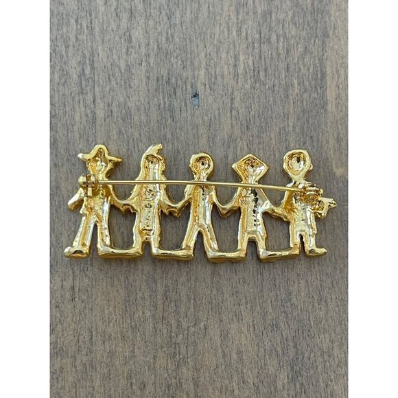 Holding Hands Brooch, Gold Tone, Signed $5 with bundle - Picture 2 of 5
